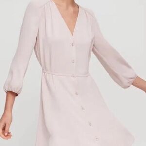 BABATON Pale Pink Medium Day Dress Long Sleeve Camille Dress | Size XXS
